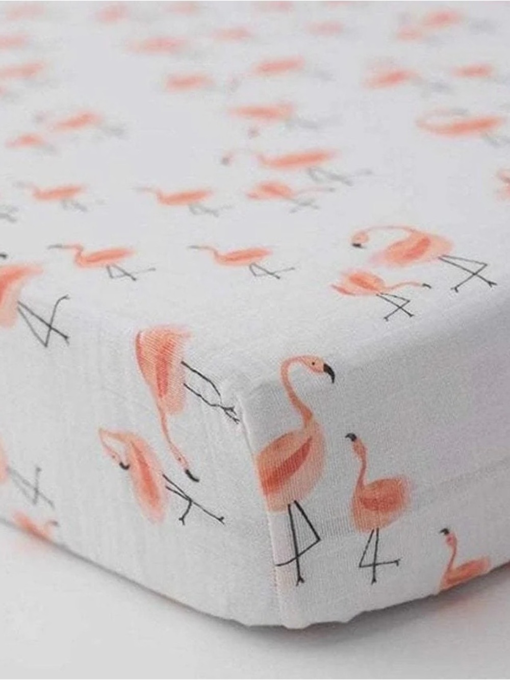 Flamingo Print Fitted Crib Sheet